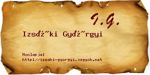 Izsáki Györgyi névjegykártya